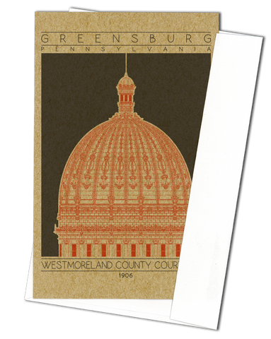 Westmoreland County Courthouse - 1906 Orange Miniature Digital Print