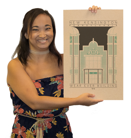 Wear Ever Building - 1914 Green Digital Print