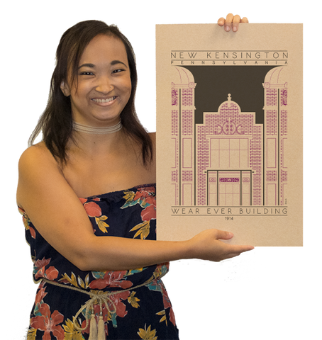 Wear Ever Building - 1914 Purple Digital Print