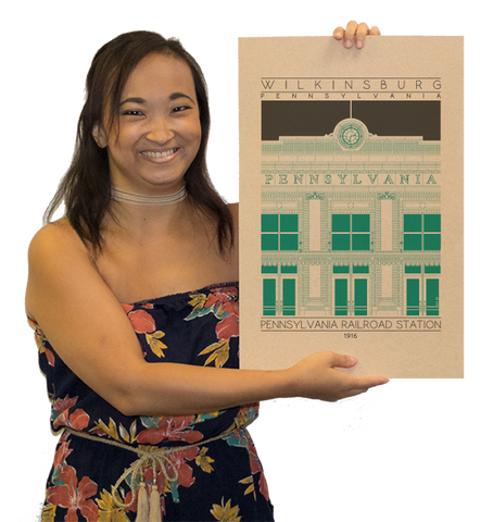 Wilkinsburg Pennsylvania Railroad Station - 1916 Green Digital Print