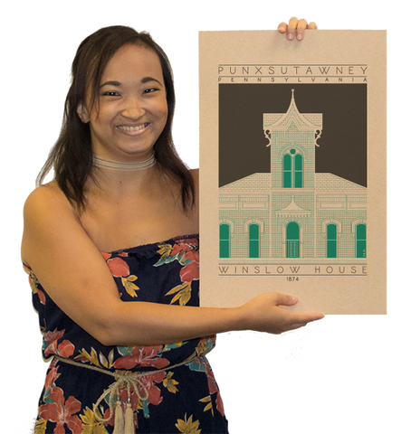 Winslow House - 1874 Green Digital Print