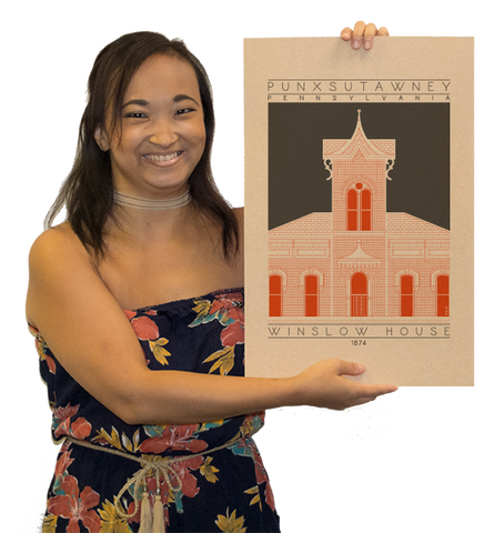 Winslow House - 1874 Orange Digital Print