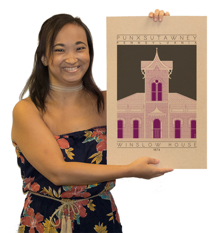 Winslow House - 1874 Purple Digital Print