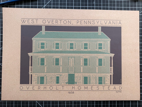Overholt Homestead - 1838 Green Digital Print