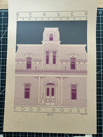 Todd House - 1873 Purple Digital Print