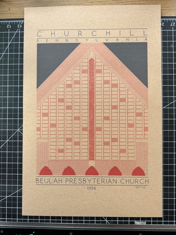 Beulah Presbyterian Church - 1956 Orange Digital Print