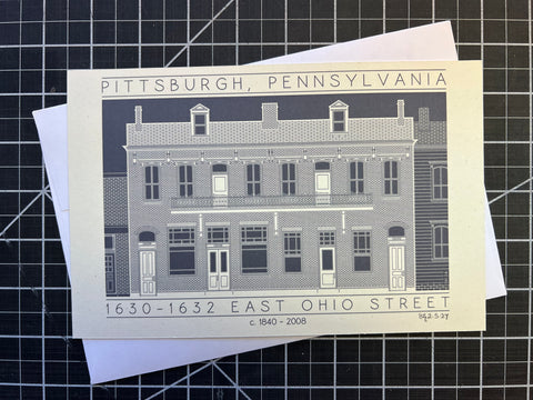1630-1632 East Ohio Street - c. 1840 - 2008 Black and White Miniature Digital Print