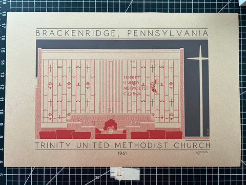 Trinity United Methodist Church - 1961 Orange Digital Print