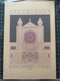 Blessed Sacrament Cathedral - 1928 Purple Digital Print