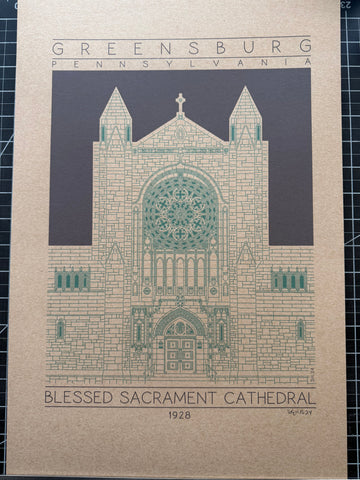 Blessed Sacrament Cathedral - 1928 Green Digital Print