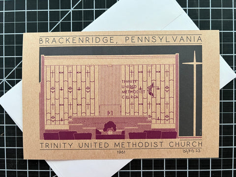 Trinity United Methodist Church - 1961 Purple Miniature Digital Print