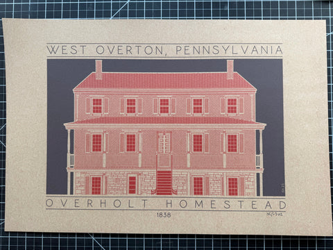 Overholt Homestead - 1838 Orange Digital Print