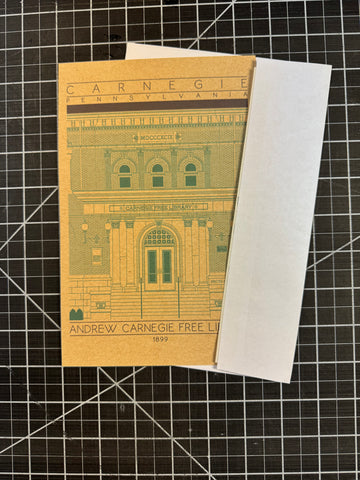 Andrew Carnegie Free Library - 1899 Green Miniature Digital Print