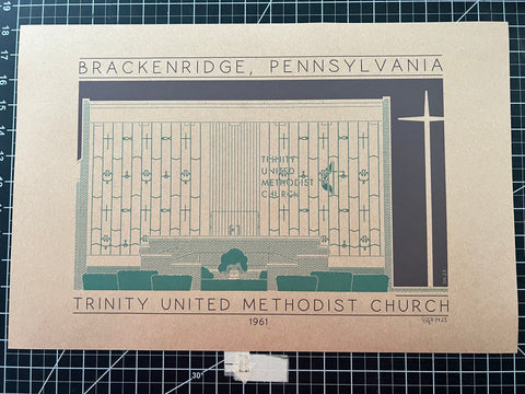 Trinity United Methodist Church - 1961 Green Digital Print