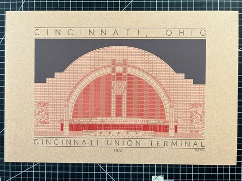 Cincinnati Union Terminal - 1931 Orange Digital Print