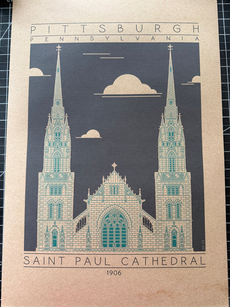 Saint Paul Cathedral - 1906 Green Digital Print – Buildings By Shane