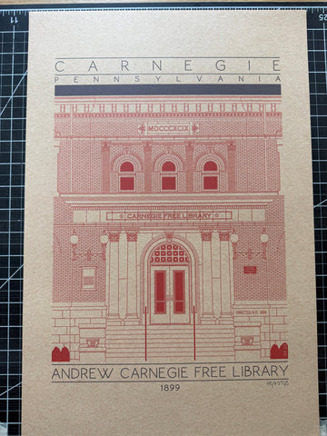 Andrew Carnegie Free Library - 1899 Orange Digital Print