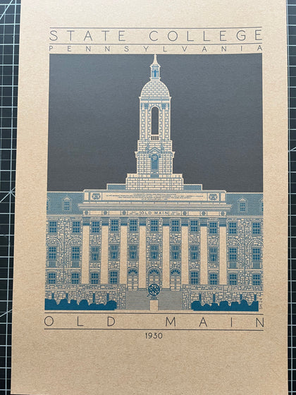 Old Main - 1930 Blue Digital Print