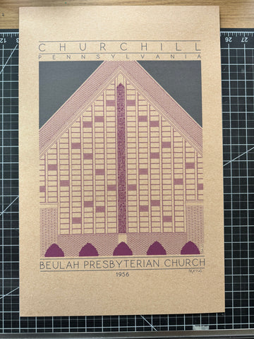 Beulah Presbyterian Church - 1956 Purple Digital Print