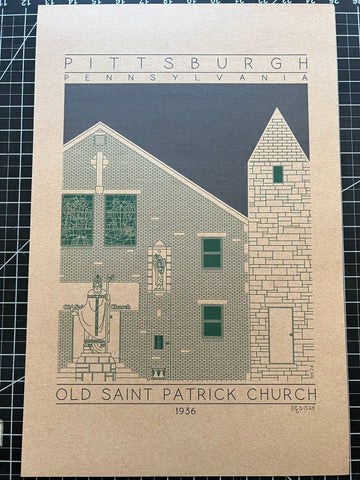 Old Saint Patrick Church - 1936 Green Digital Print