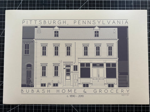 Bubash Home & Grocery - c. 1890 - 2010 Black and White Digital Print