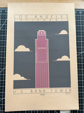 U.S. Bank Tower - 1989 Purple Digital Print