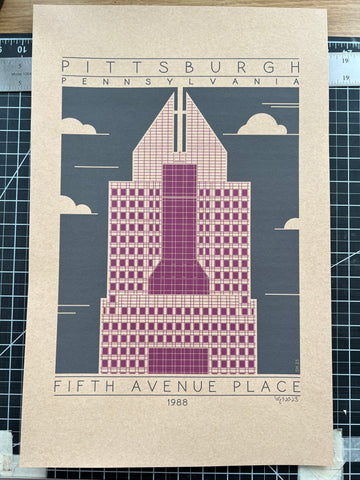 Fifth Avenue Place - 1988 Purple Digital Print