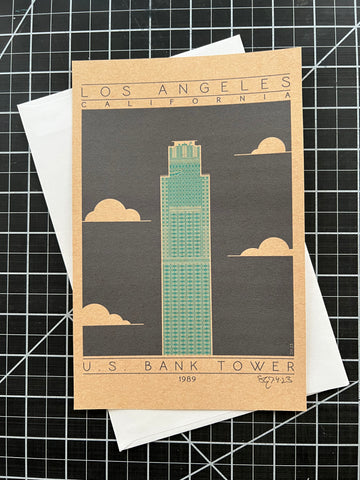 U.S. Bank Tower - 1989 Green Miniature Digital Print
