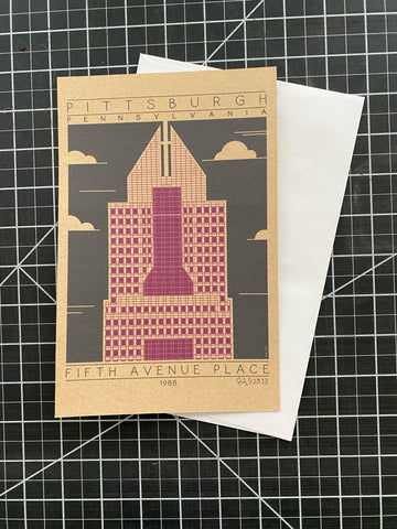 Fifth Avenue Place - 1988 Purple Miniature Digital Print