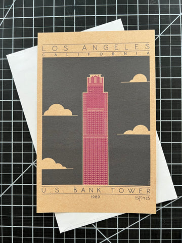 U.S. Bank Tower - 1989 Purple Miniature Digital Print