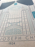 Saint Joseph Church - 1924 Green Digital Print