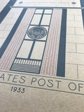 United States Post Office - 1933 Purple Digital Print