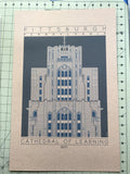 Cathedral of Learning - 1937 Blue Digital Print