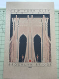 Brooklyn Bridge - 1883 Orange Digital Print