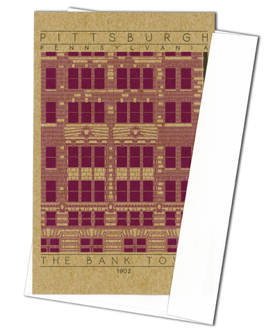 The Bank Tower - 1902 Purple Miniature Digital Print