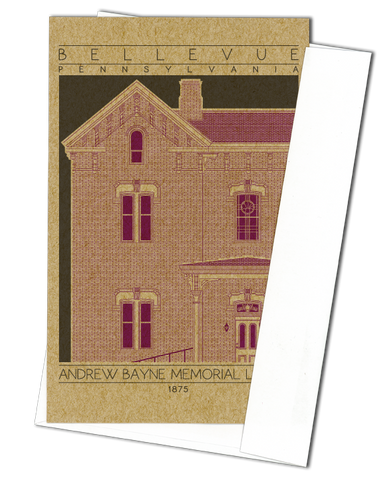 Andrew Bayne Memorial Library - 1875 Purple Miniature Digital Print