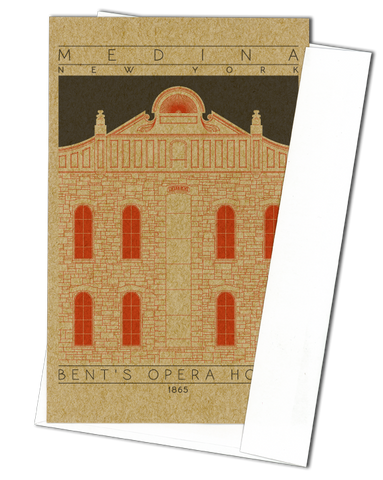 Bent's Opera House - 1865 Orange Miniature Digital Print