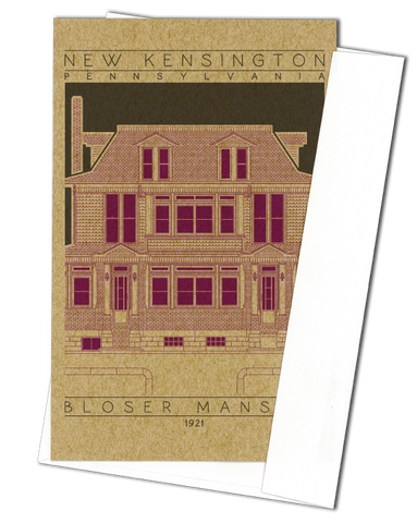 Bloser Mansion - 1921 Purple Miniature Digital Print