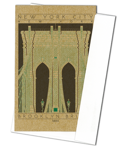 Brooklyn Bridge - 1883 Green Miniature Digital Print
