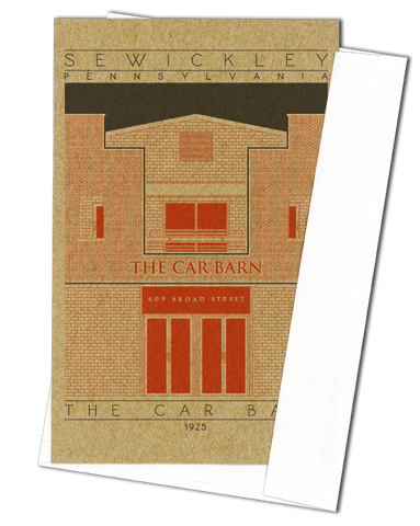 The Car Barn - 1925 Orange Miniature Digital Print