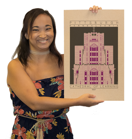 Cathedral of Learning - 1937 Purple Digital Print