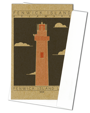 Fenwick Island Light - 1858 Orange Miniature Digital Print
