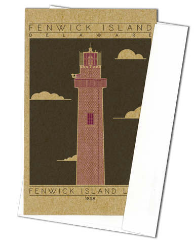 Fenwick Island Light - 1858 Purple Miniature Digital Print