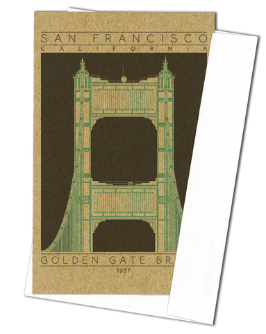 Golden Gate Bridge - 1937 Green Miniature Digital Print