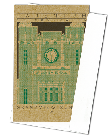 Grandview School - 1915 Green Miniature Digital Print