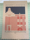 Mount Lebanon Municipal Building - 1930 Orange Digital Print