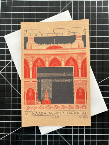Al-Kaaba Al-Musharrafah - c. 608 Orange Miniature Digital Print