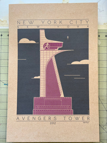 Avengers Tower - 2012 Purple Digital Print
