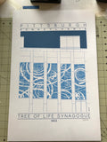 Tree of Life Synagogue - 1953 Blue Digital Print
