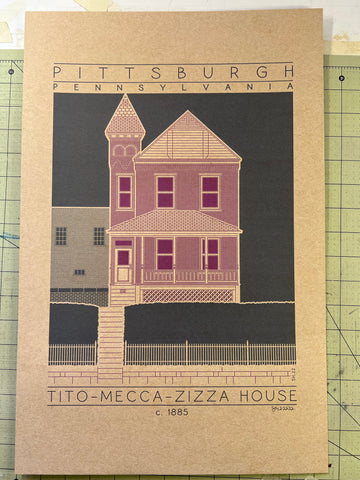 Tito-Mecca-Zizza House - c. 1885 Purple Digital Print